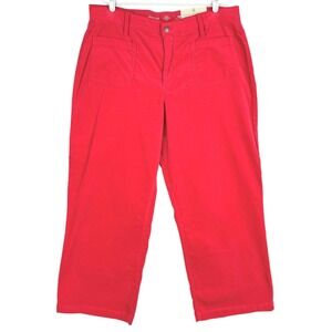 St. Johns Bay Women's Wide Leg Stretch Red Velvet Pants Sz 18P Comfort Waist NWT